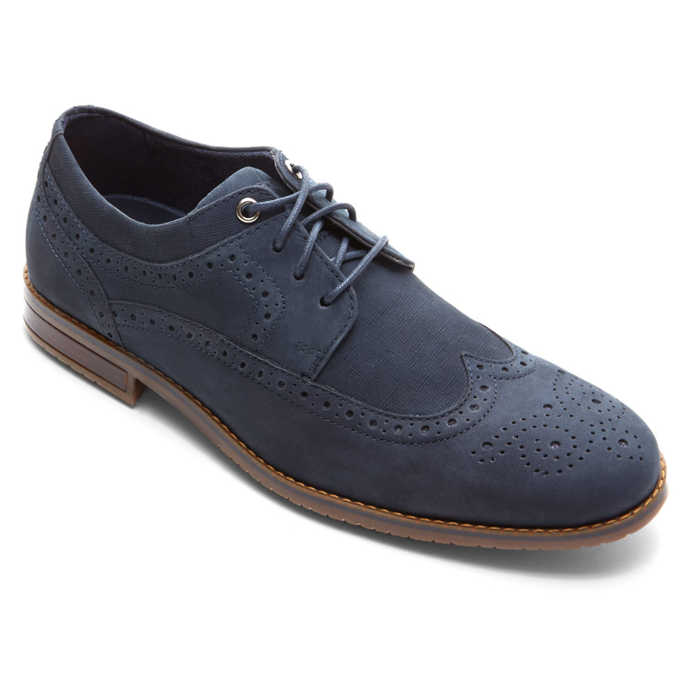 Rockport Oxfords For Mens Navy - Style Purpose 3 Wingtip - EV4392817